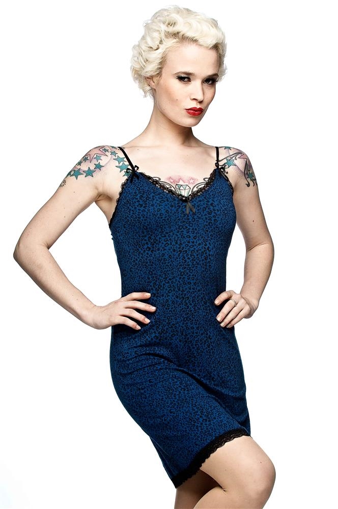 Blaues Leopardenkleid mit Spitze - Queen of Darkness - Gothic / Dark  Fashion Shop