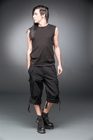 Kurze Schwarze Hose Mit Seitentaschen Queen Of Darkness Gothic Dark Fashion Shop